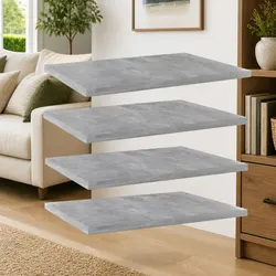 Bookshelf Boards Set - 4 pcs Grey Engineered Wood 40x30x1.5 cm