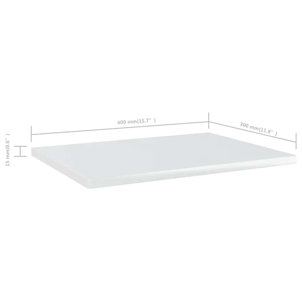Bookshelf Boards for Home 40x30x1.5 cm High Gloss White Engineered Wood 4 Piece