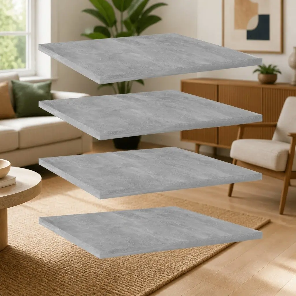 Grey Floating Bookshelf Boards Set of 4