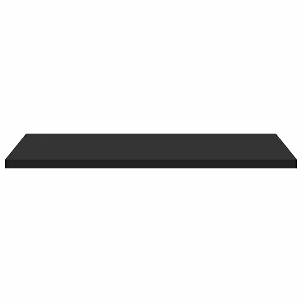 Black Floating Shelf Boards Engineered Wood Storage 40x50x1.5 cm 4 Pieces