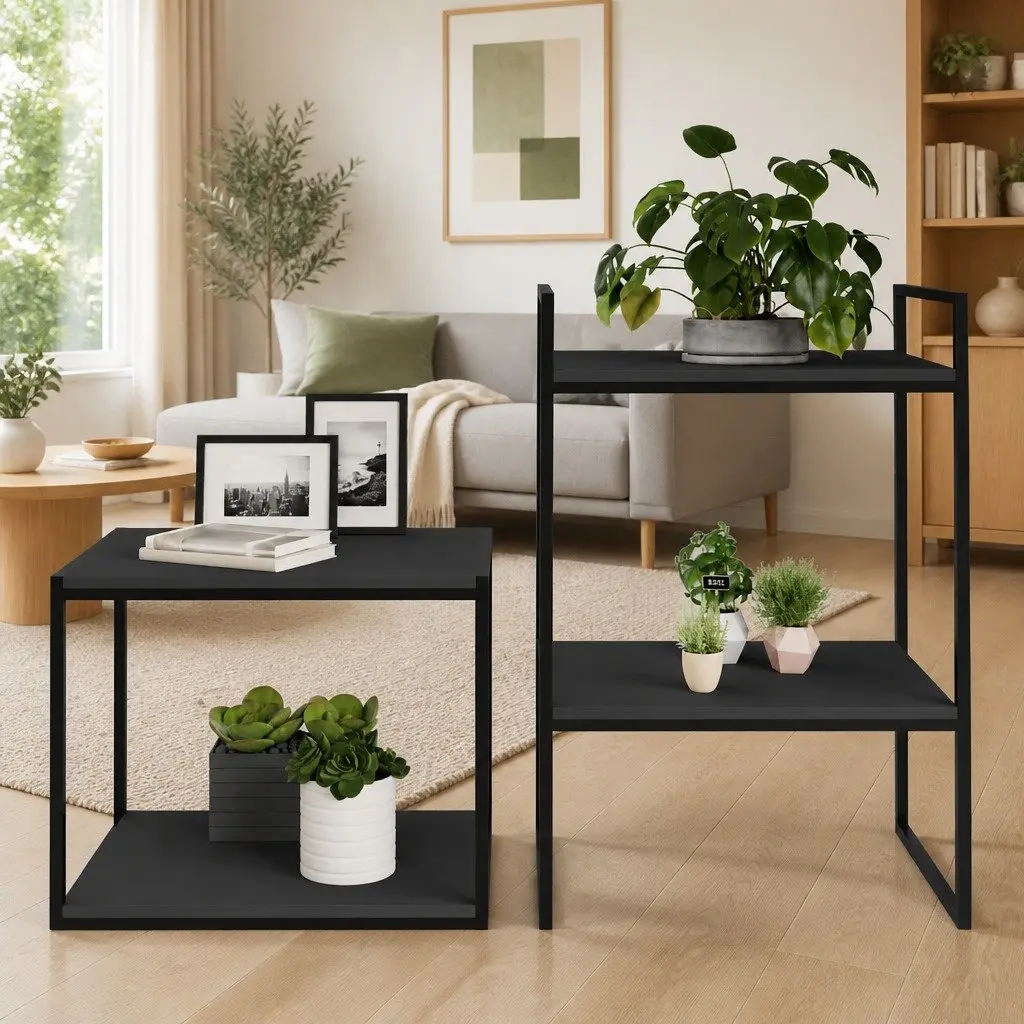 4 Grey Floating Bookshelf Boards