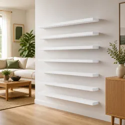 Bookshelf Boards Set of 8 - White 60x10x1.5 cm
