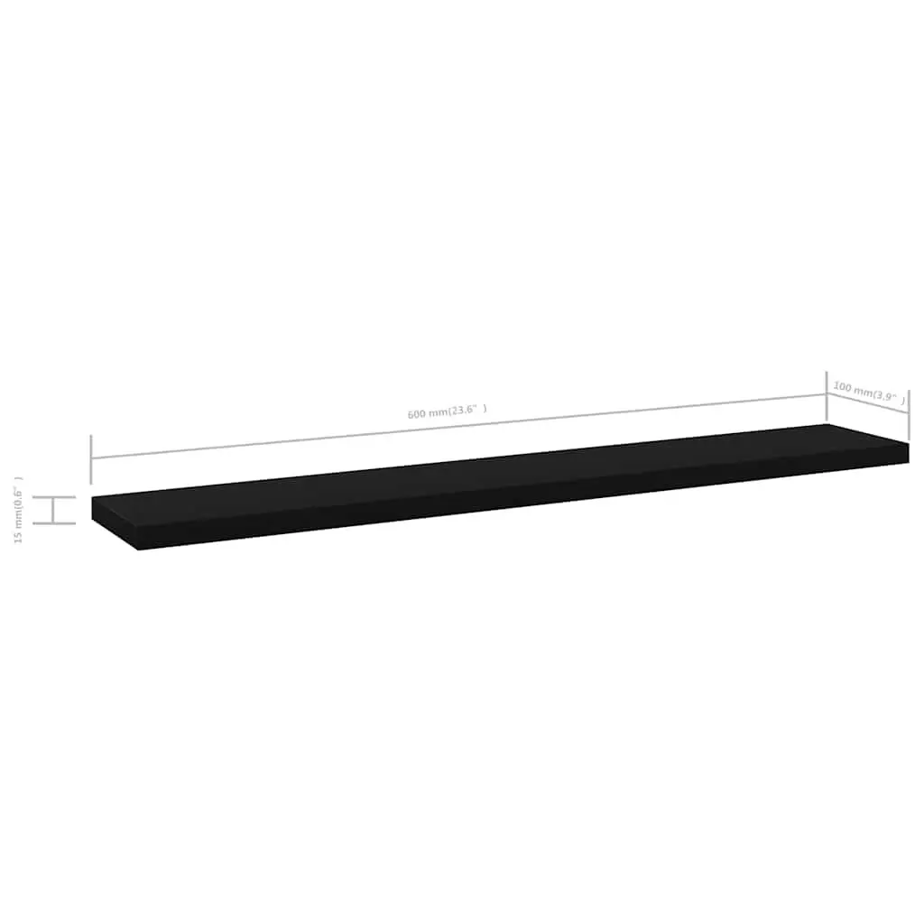 Bookshelf Boards 4 pcs Black 60x10x1.5 cm Engineered Wood Shelving Panels