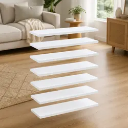 8 pcs White Engineered Wood Bookshelf Boards 60x20x1.5 cm