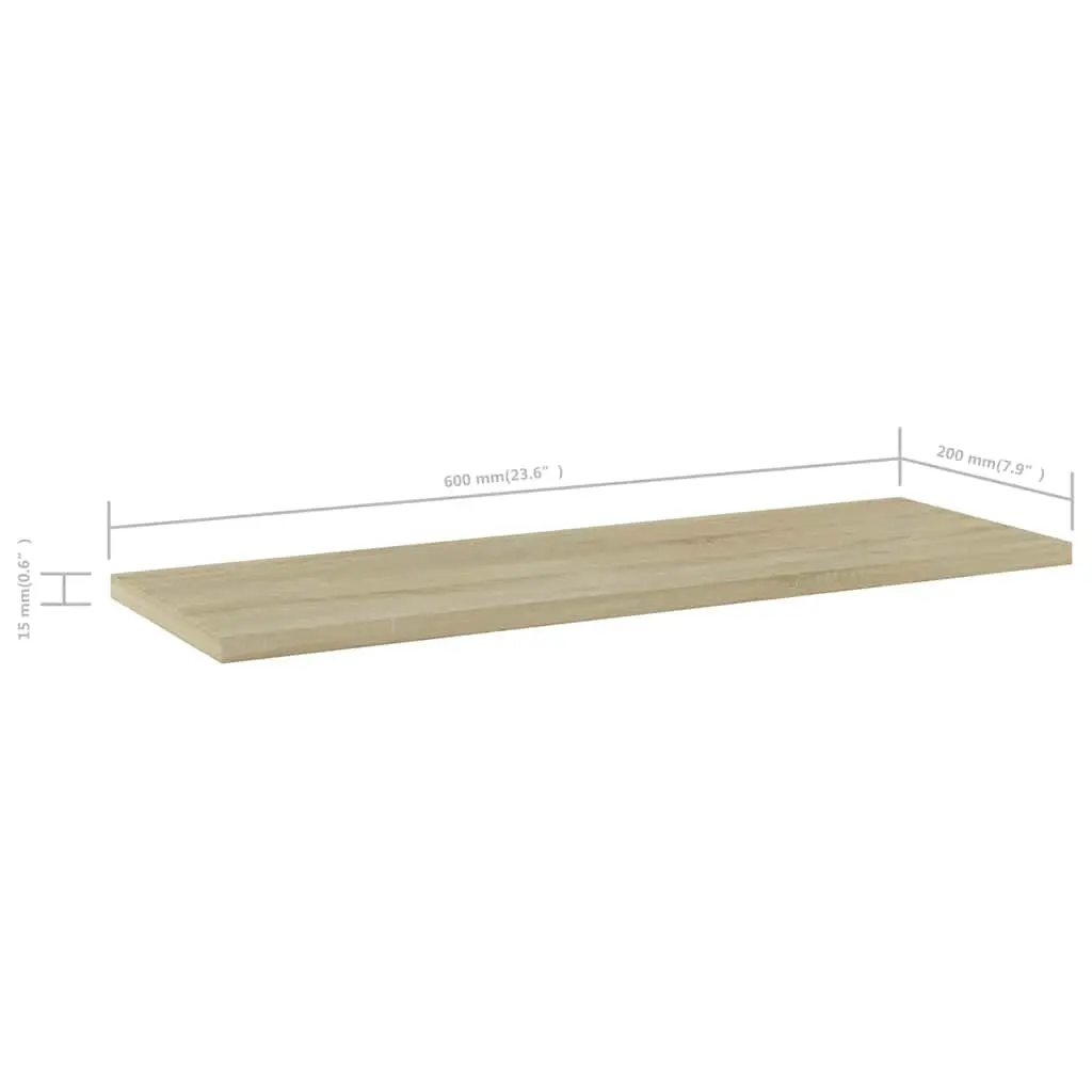 Bookshelf Boards for Storage 60x20x1.5 cm Sonoma Oak 4 Piece Wood Shelving Panels