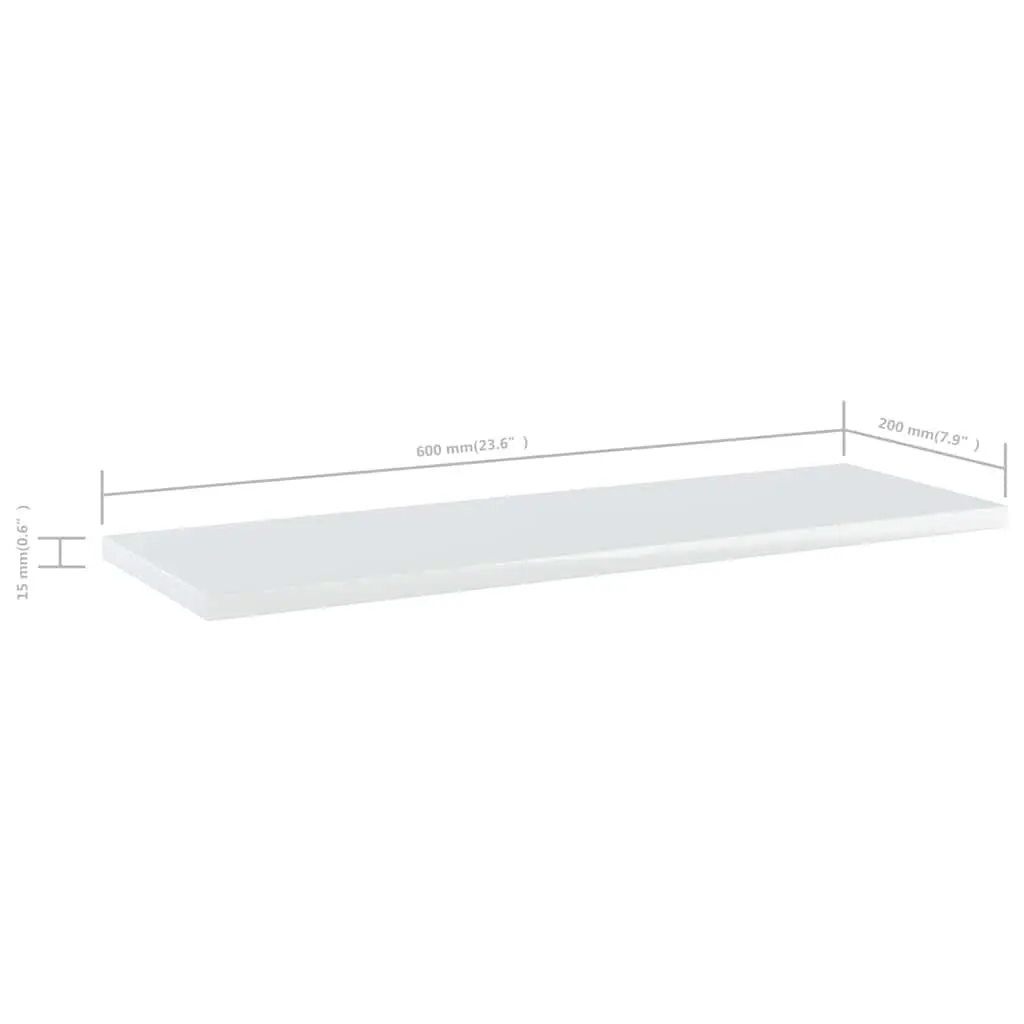 Engineered Wood Bookshelf Boards 60x20x1.5 cm White Storage Shelves Set of 4