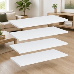 Bookshelf Boards - 4 White Panels 60x30x1.5 cm