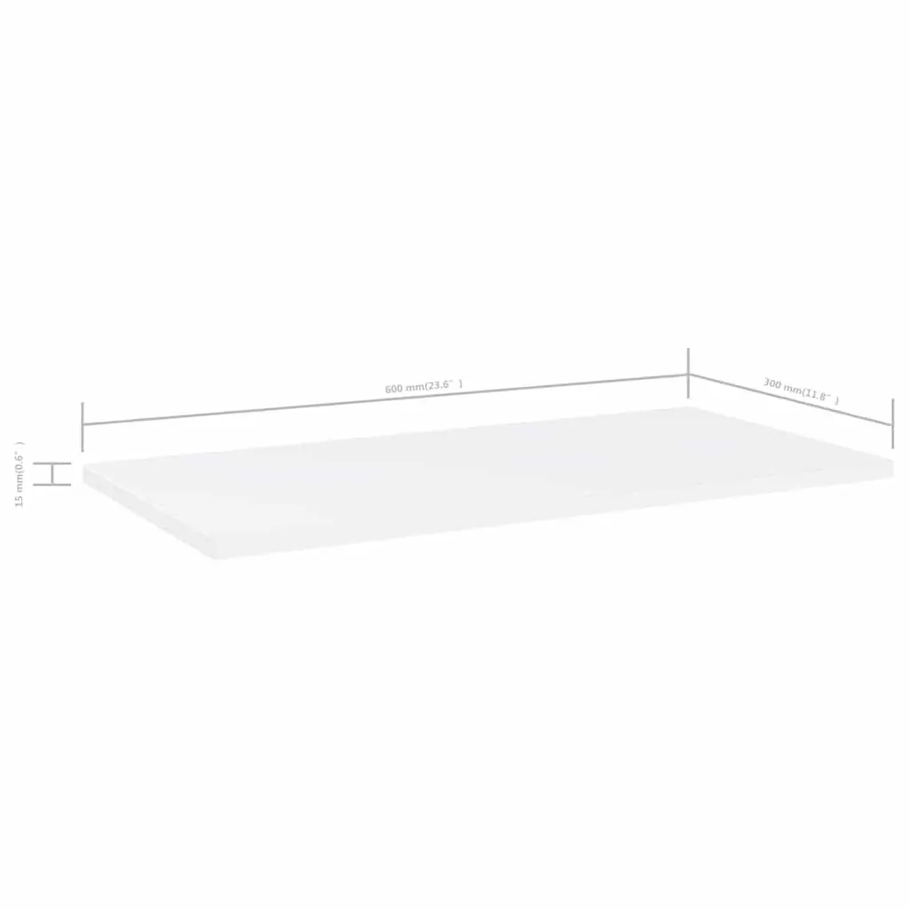 Bookshelf Boards for Storage 60x30x1.5 cm White Engineered Wood 4 Piece