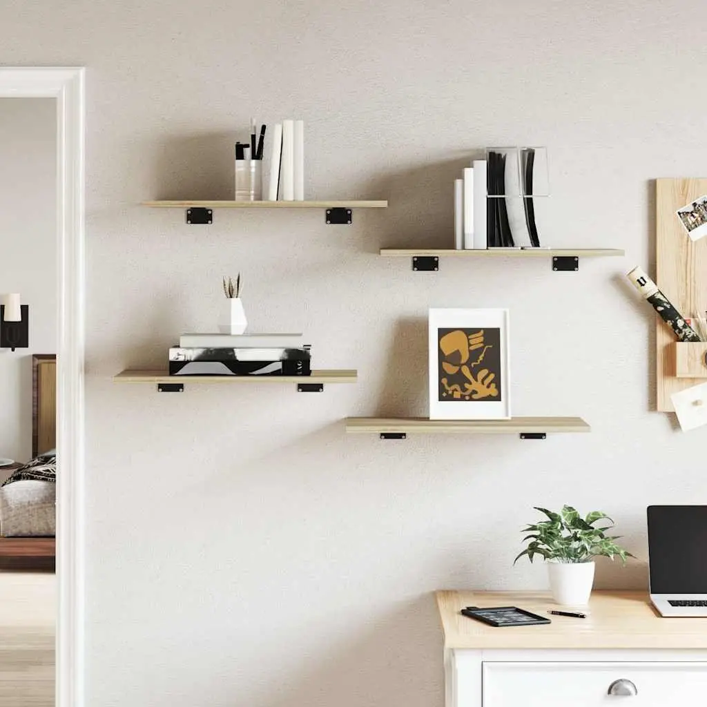 Bookshelf Boards 4 pcs Sonoma Oak 60x30x1.5 cm Engineered Wood Storage Shelves