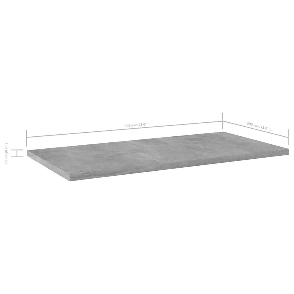 Bookshelf Boards Concrete Grey 60x30x1.5 cm Storage Shelving 4 Piece