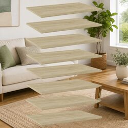Engineered Wood Floating Shelves - 8 Boards, 60x40 cm