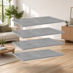 Specification-Focused Set of 4 Grey Floating Bookshelf Boards