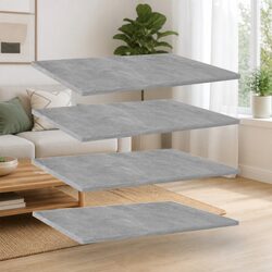 Floating Bookshelf Boards - Grey - 4 pcs, 60 x 50 cm