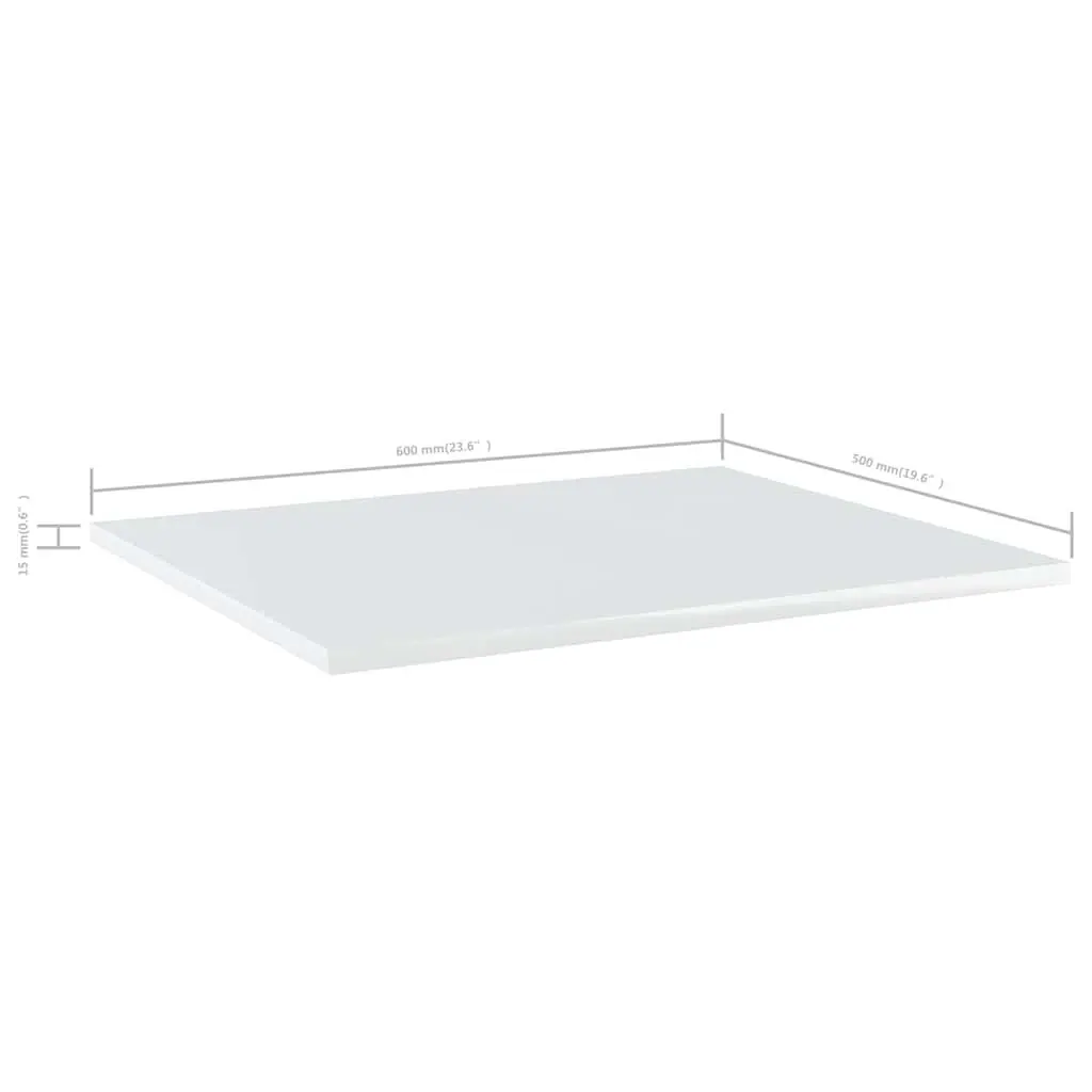 Floating Shelf Boards Set 4 Piece Wall Mounted Storage Display Shelving for Home Office Living Room Bedroom White 60 x 50 x 1.5 cm