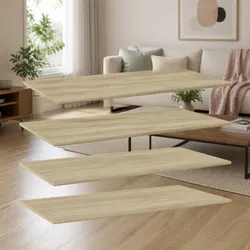 Floating Bookshelf Boards - 4 pcs, Brown, 80 x 20 x 1.5 cm