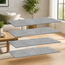 Floating Bookshelf Boards - 4 Pieces, Grey, Engineered Wood