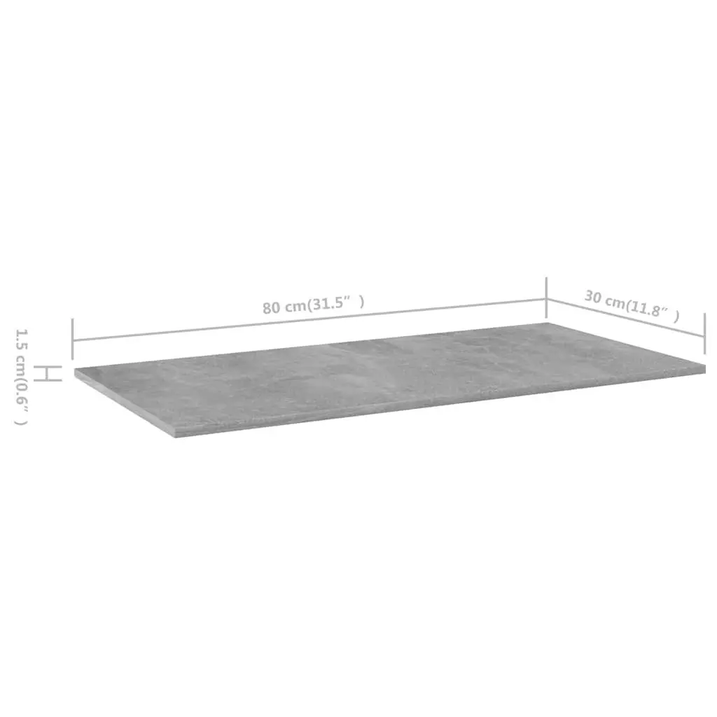 Floating Bookshelf Boards Grey 4 Piece Set Wall Storage Shelves Display