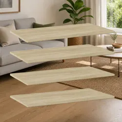 Bookshelf Boards 4 pcs in Brown, 80x40x1.5 cm, Engineered Wood