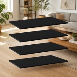 4-Piece Black Floating Shelf Boards - Specs & Details