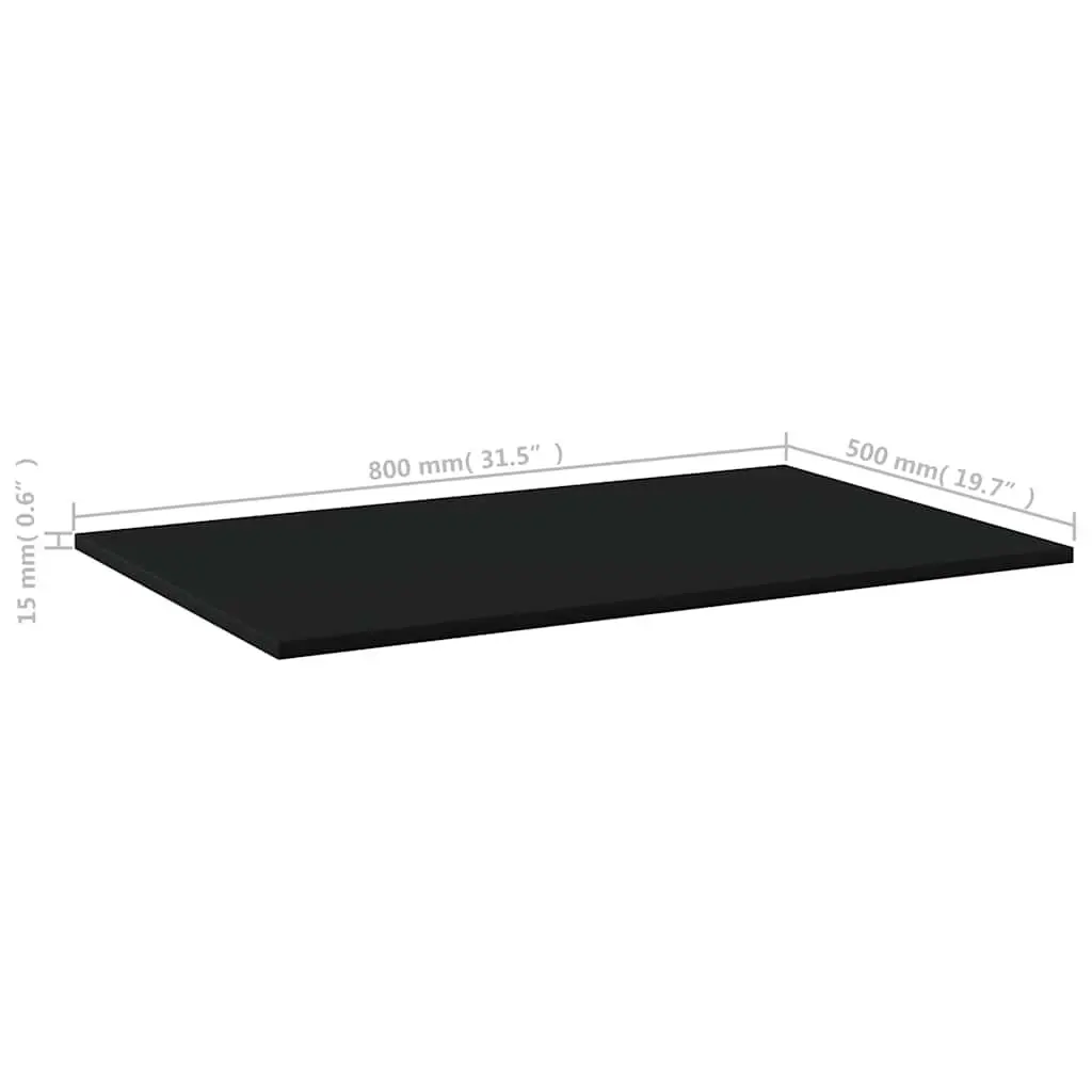 Floating Shelf Boards 4 Piece Black Wall Mounted Storage Shelving Panel Set