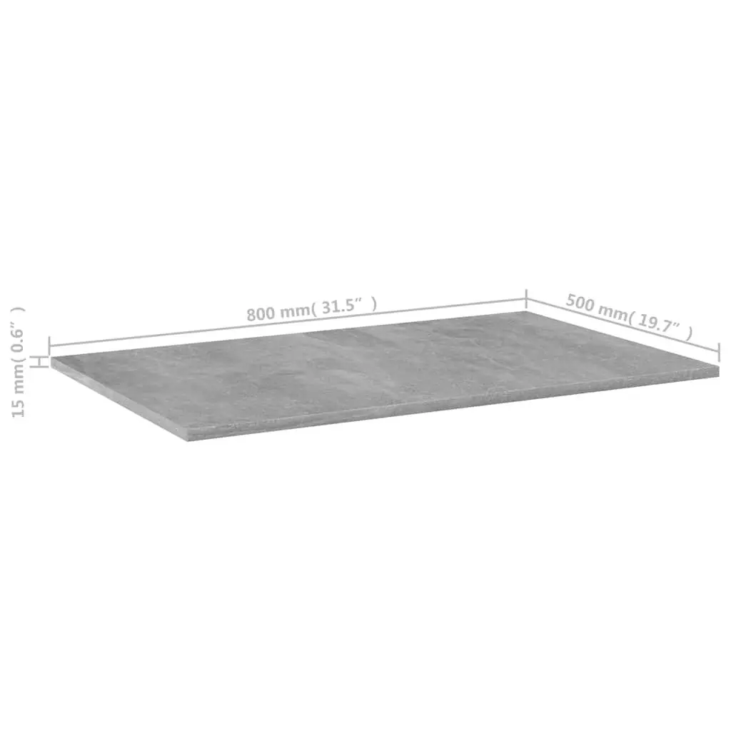 Floating Shelf Boards for Wall Storage Display Grey 80 x 50 x 1.5 cm 4 Piece