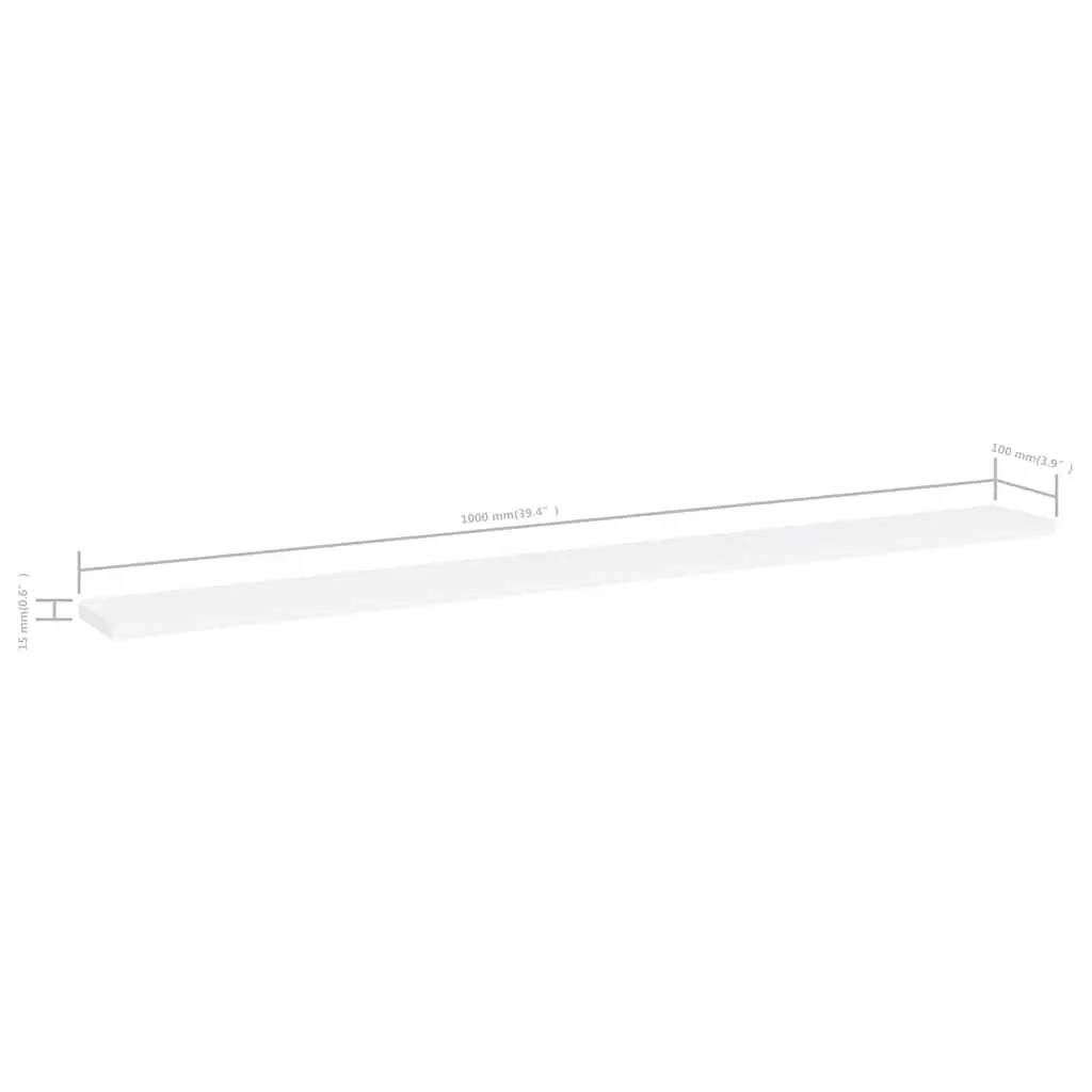 White Floating Bookshelf Boards (4 pcs)