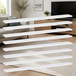 Engineered Wood Floating Bookshelf Boards - 8 Piece Set