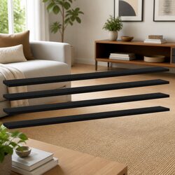 Engineered Wood Bookshelf Boards Black 4 Piece Set Floating Wall Shelves Storage
