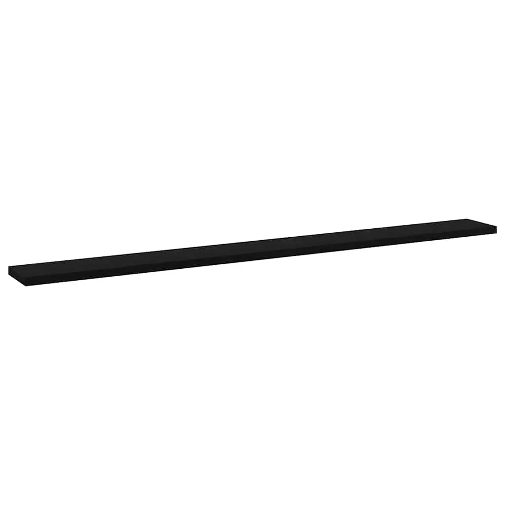 Black Floating Shelf Storage Boards Set of 4 Engineered Wood Bookshelf for Home Use