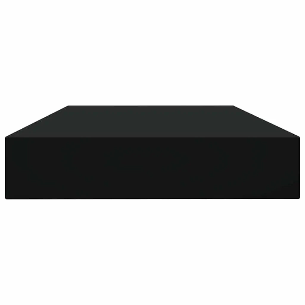 Black Floating Shelf Storage Boards Set of 4 Engineered Wood Bookshelf for Home Use
