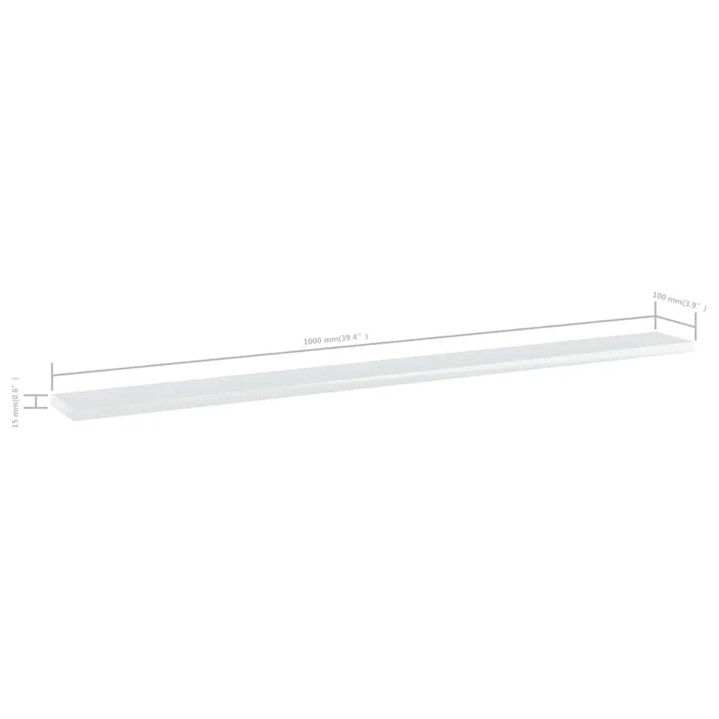 Floating Bookshelf Boards White 4-Piece Storage Shelves Wall Mounted Display