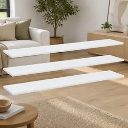Floating Bookshelf Boards - 4 Pack, White, Engineered Wood