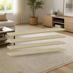 Floating Shelf Boards - Set of 4, 100 x 20 x 1.5 cm
