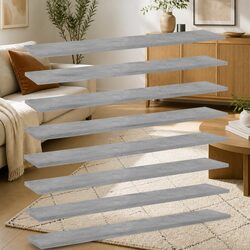 Floating Shelf Boards - 8 Pack in Grey, 100 x 20 x 1.5 cm