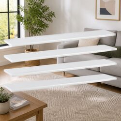 Floating Shelf Boards Set 4 pcs White Wall Mount Storage Display Organizer