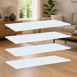 Specs of 4 Floating White Bookshelf Boards Included