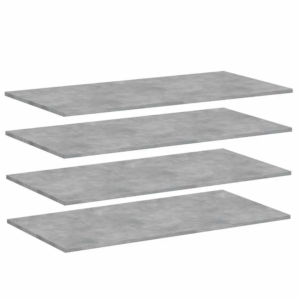 Bookshelf Boards 4 Pieces Grey Wall Storage Shelves Floating Display Panels