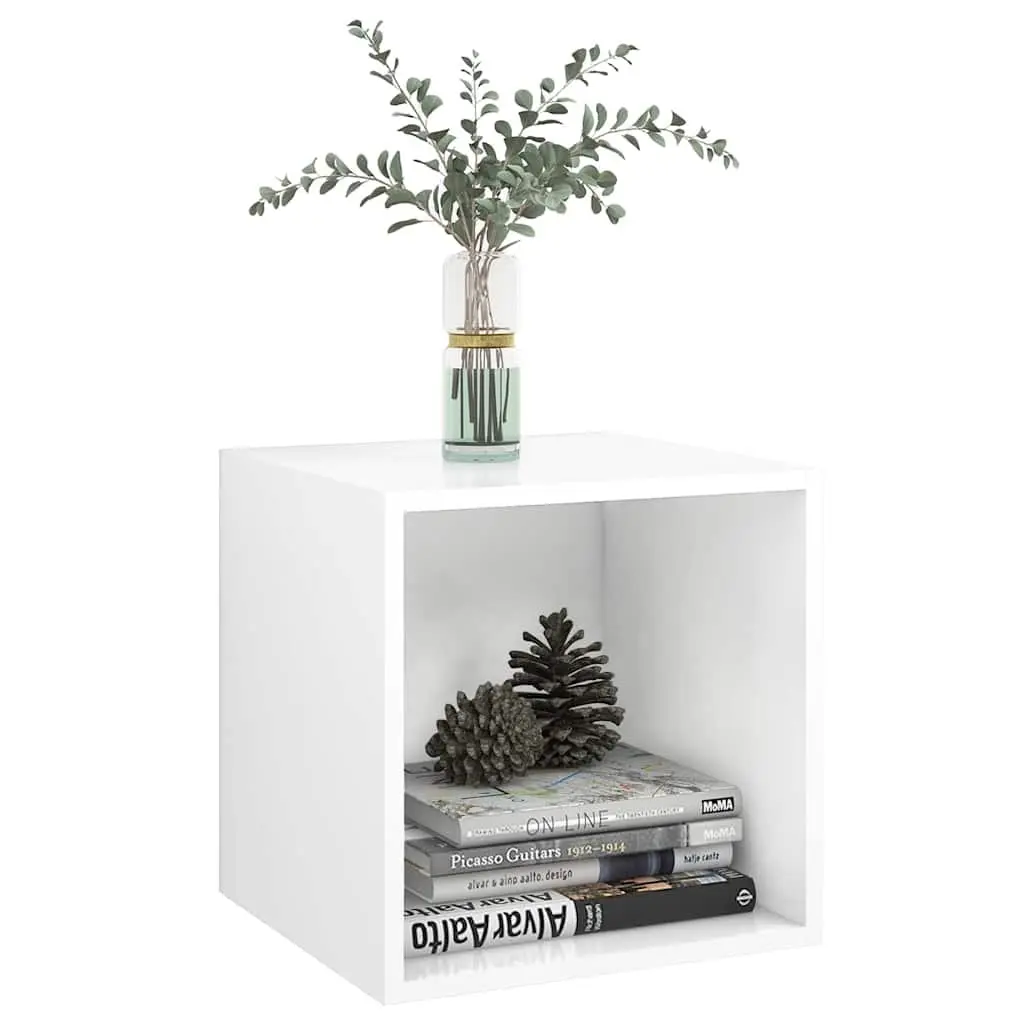 Wall Cabinet for Storage 37x37x37 cm White Engineered Wood 2 Piece