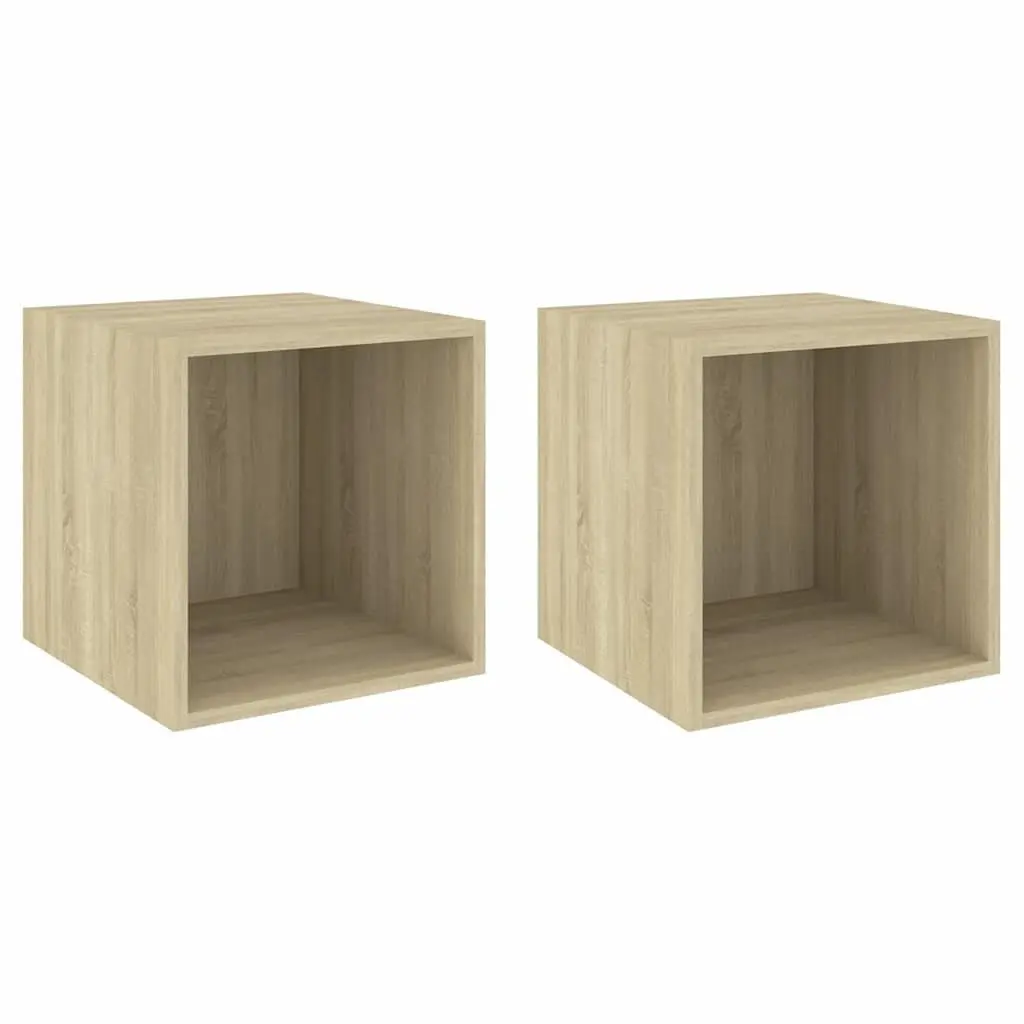 Wall Cabinet for Storage 37x37x37 cm Brown Set of 2