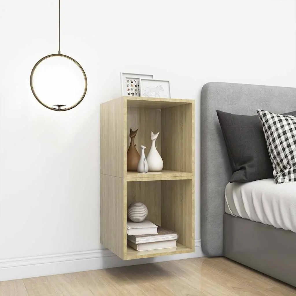 Wall Cabinet for Storage 37x37x37 cm Brown Set of 2