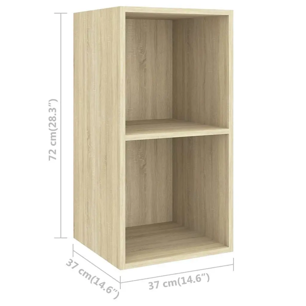 Wall-mounted TV Cabinet Living Room Brown Engineered Wood 37x37x72cm