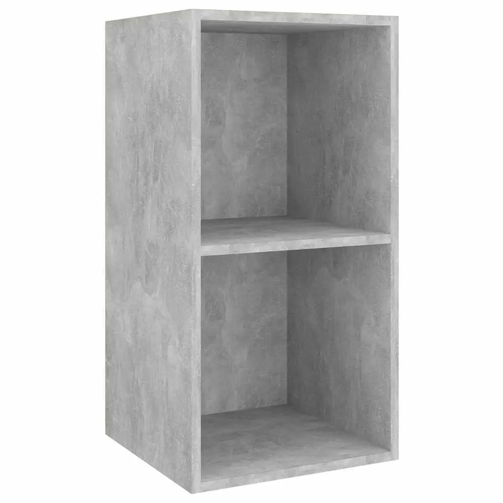 Wall-mounted TV Cabinet Living Room Grey Concrete Engineered Wood 37 x 37 x 72 cm