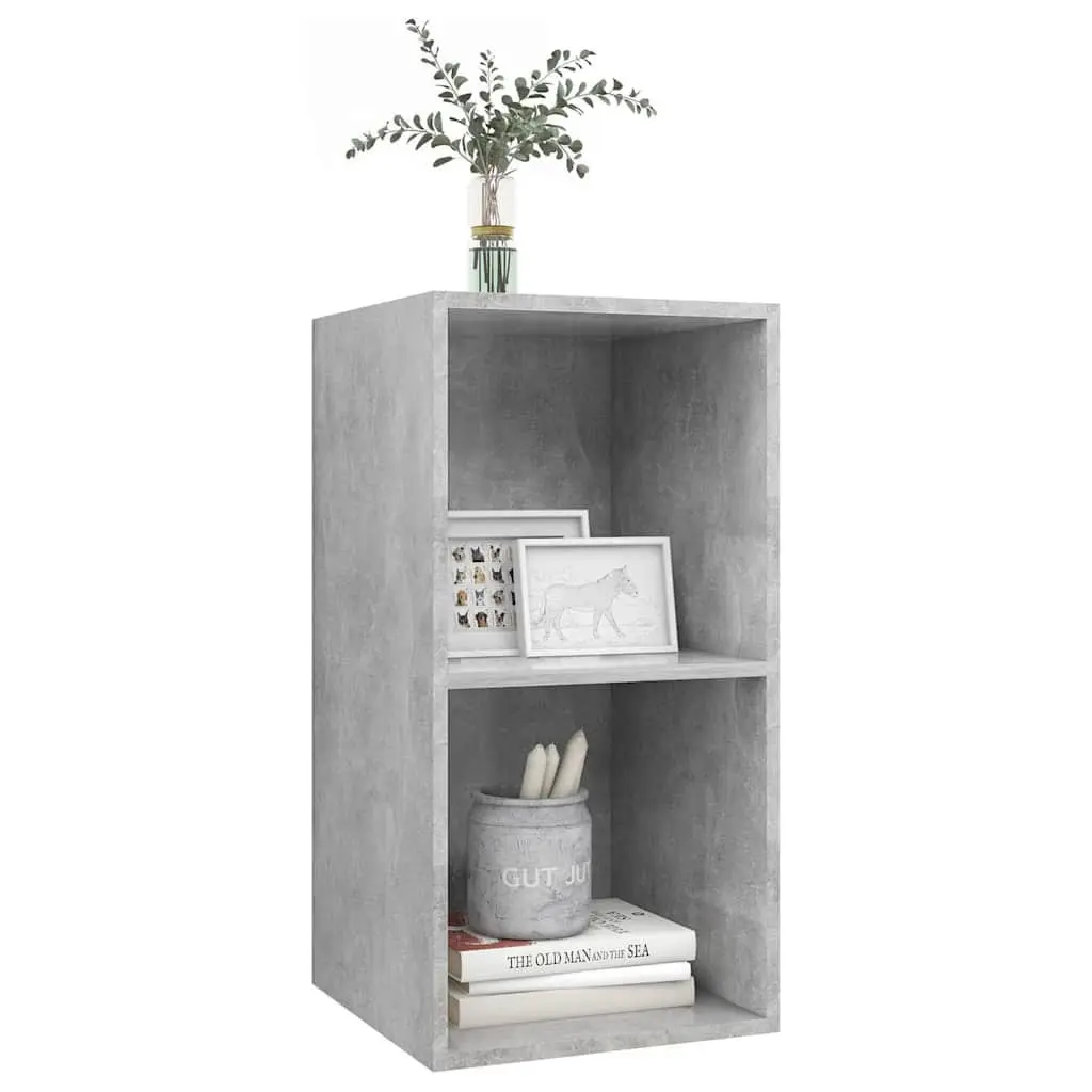 Wall-mounted TV Cabinet Living Room Grey Concrete Engineered Wood 37 x 37 x 72 cm