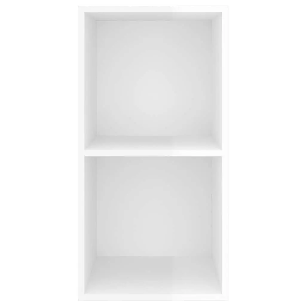 White Wall-mounted TV Cabinet High Gloss 2 Compartment Storage Display Unit
