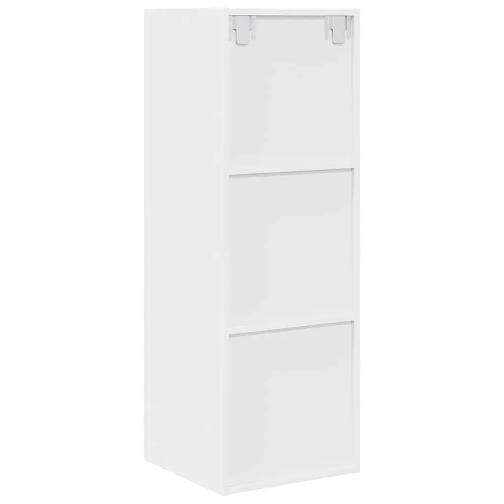 Wall-mounted TV Cabinet White Storage Unit 3 Compartments Display Organiser