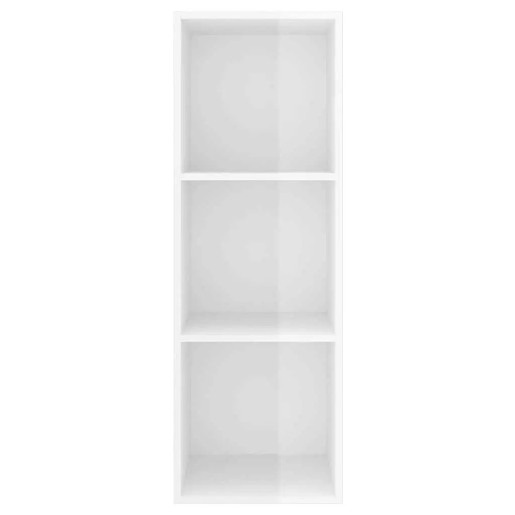 Wall-mounted TV Cabinet for Living Room High Gloss White 3 Compartments