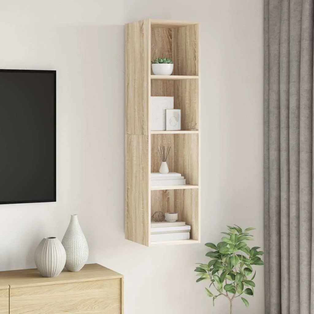 Wall-mounted TV Cabinet for Home Entertainment Space 37 x 37 x 142.5 cm