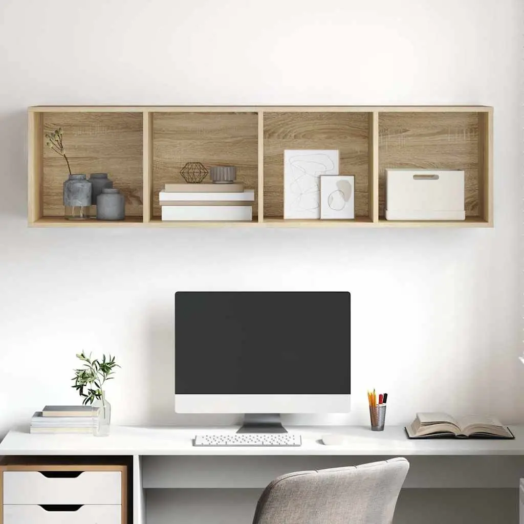 Wall-mounted TV Cabinet for Home Entertainment Space 37 x 37 x 142.5 cm