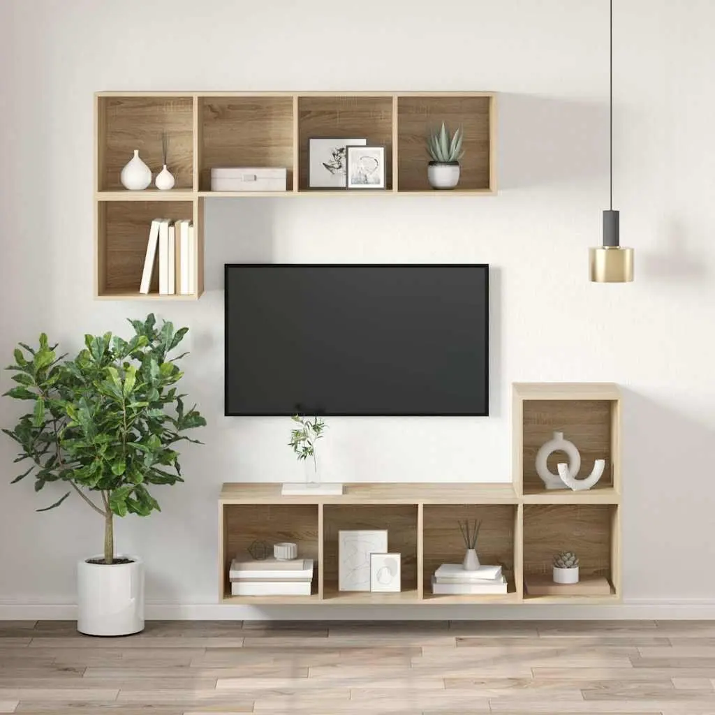 Wall-mounted TV Cabinet for Home Entertainment Space 37 x 37 x 142.5 cm