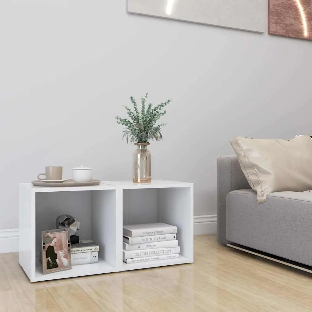 TV Cabinet White 37x35x37 cm Engineered Wood Storage Unit Display Stand 2 pcs
